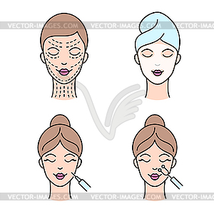 Icons for beauty industry - vector image