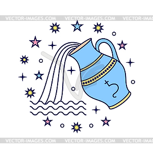 Aquarius zodiac sign - vector image