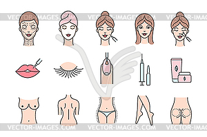 Icons for beauty industry - vector clip art