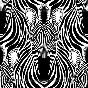 Pattern with zebra head - royalty-free vector image