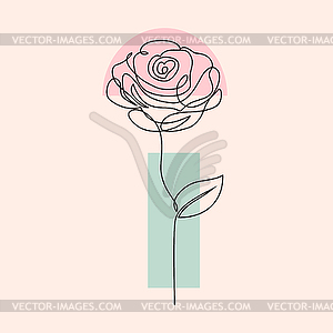 Flower and geometric shapes - vector image