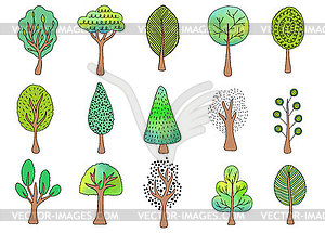 Collection of trees - vector image