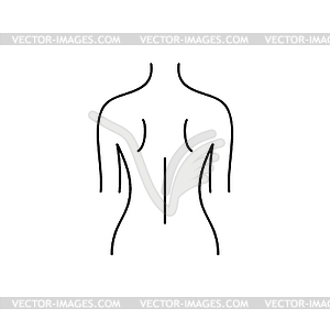 Body line art icon - vector clip art