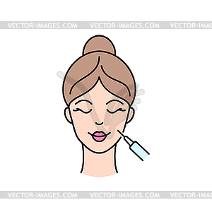 Hyaluronic acid face injection - vector clip art