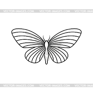 Butterfly icon in line art style - vector clip art