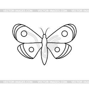 Butterfly icon in line art style - vector clip art