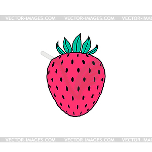 Raspberry in doodle style - vector image