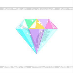 Diamond in cartoon style - vector clipart