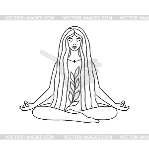 Woman in lotus position - vector image