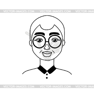 Male face in doodle style - vector image