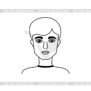 Male face in doodle style - vector EPS clipart