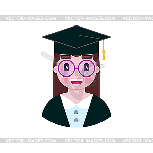 Woman student in flat style - vector image