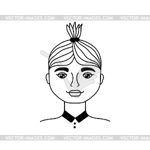 Male face in doodle style - vector clip art