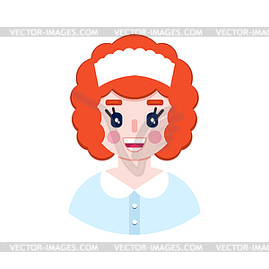 Woman waiter in flat style - vector clipart