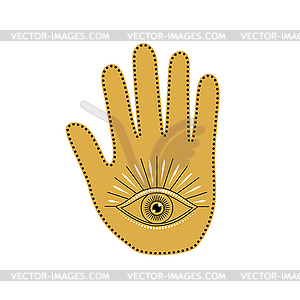 Palm with all seeing eye - vector clip art