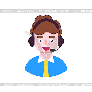 Man operator in flat style - vector clip art