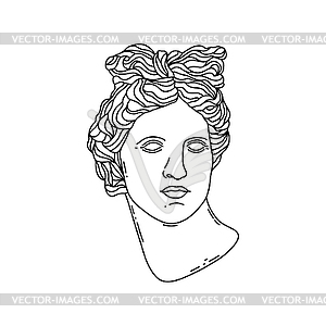 Greek god Apollo in doodle style - vector image