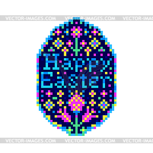 Easter egg in pixel art style - vector clip art