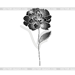 Peony flower with bitmap effect - vector image