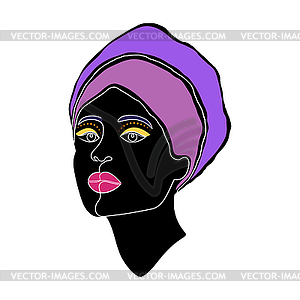 Face of woman in moderm minimal style - vector image