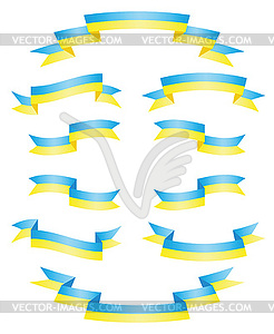Set Ukrainian ribbons - royalty-free vector image