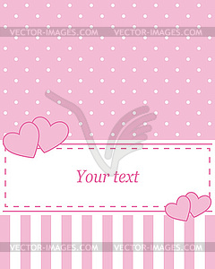 Card invitation pink - vector image