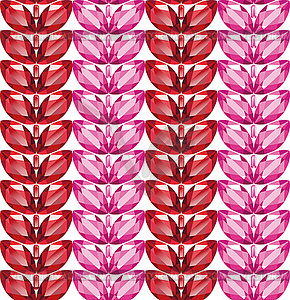 Rubies leaves seamless texture - vector clip art