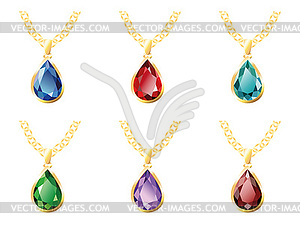 Six Pendant Objects - vector clipart