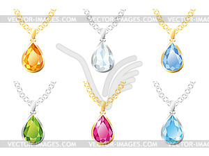 Six Pendants Objects - vector clip art