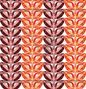 Garnet and fire opal leaves seamless texture - vector clipart