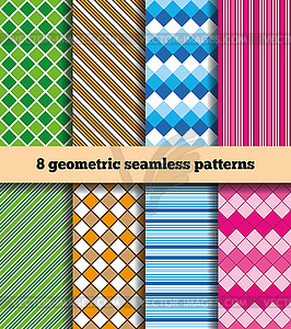 Set of geometric seamless patterns - vector clip art
