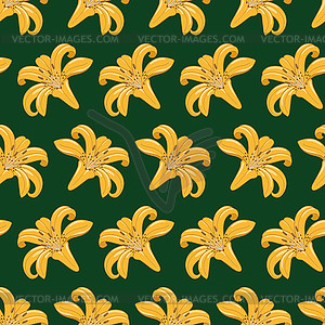 Tiger Lilies Seamless Texture - vector image