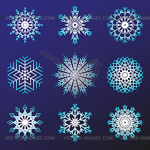 Set of snowflakes - vector image