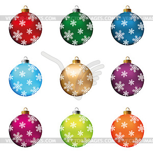 Christmas balls set - vector image