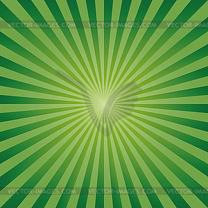 Vintage abstract background explosion green rays - vector clip art