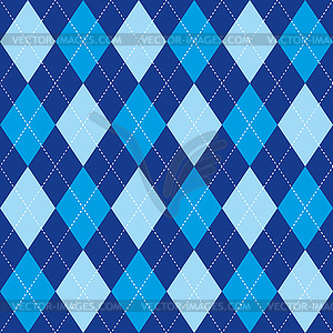 Argyle pattern blue rhombus seamless texture - vector image