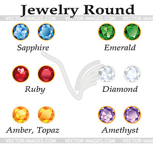 Jewelry Round. Objects - vector clipart