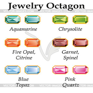 Jewelry Octagon Objects - vector image