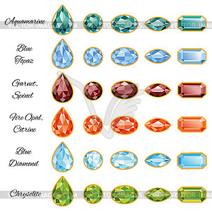 Six Sets Of Jewelry With Text - vector clipart