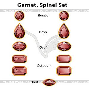 Garnet, Spinel Set With Text - vector image