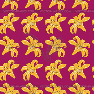 Tiger Lilies Seamless Texture - vector image