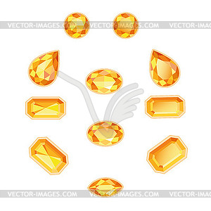 Amber Topaz Set Objects - vector clip art