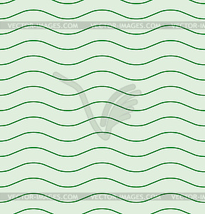 Wavy line green seamless pattern - vector image