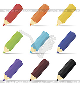 Pencils set - color vector clipart