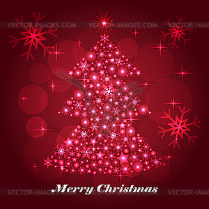 Shiny Christmas tree celebratory background - royalty-free vector image