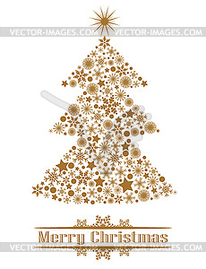 Golden Christmas Tree - vector clipart