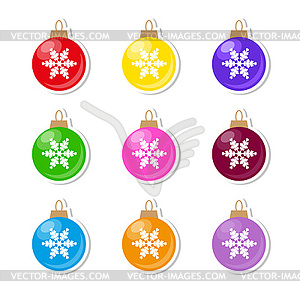 Christmas balls set - vector image