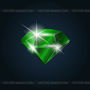 Emerald gemstone shining - vector clip art