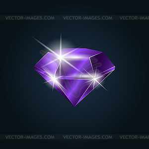 Amethyst gemstone shining - vector image