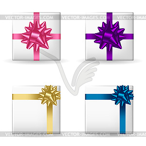 Festive Gift Boxes Set - vector image